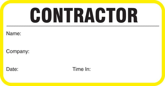 Standard Visitor Badges in Books, Standard Contractor Sign-in Books with Security Badges, 500/Books (Yellow)