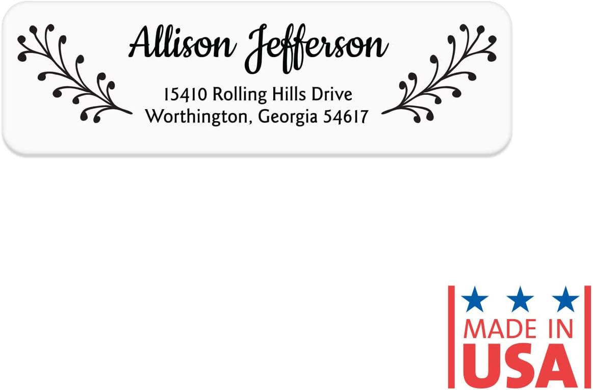 Modern Black and White Rolled Address Labels / 250 Personalized Return Address Labels/Designer Address Stickers in Elegant Plastic Dispenser