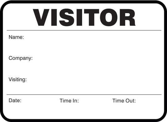 Standard Visitor Badges in Books, Visitor Sign-in Books with Large Badges 3-1/2” x 2-1/2”, 400/Book (Black)
