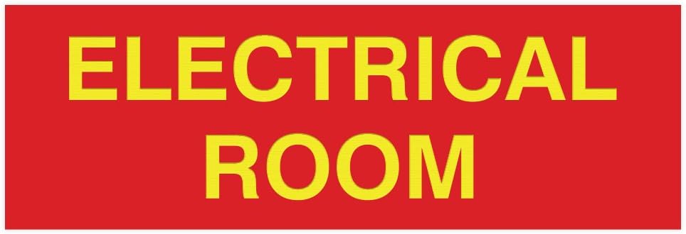 All Quality Basic Electrical Room Door/Wall Sign | Durable Construction | Building Safety - Red/Yellow - Small (1 Pack)