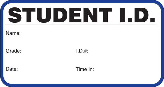 Standard Visitors Badges in Books, Student-ID Sign-in Books with Security Badges, 500/Book (Blue)