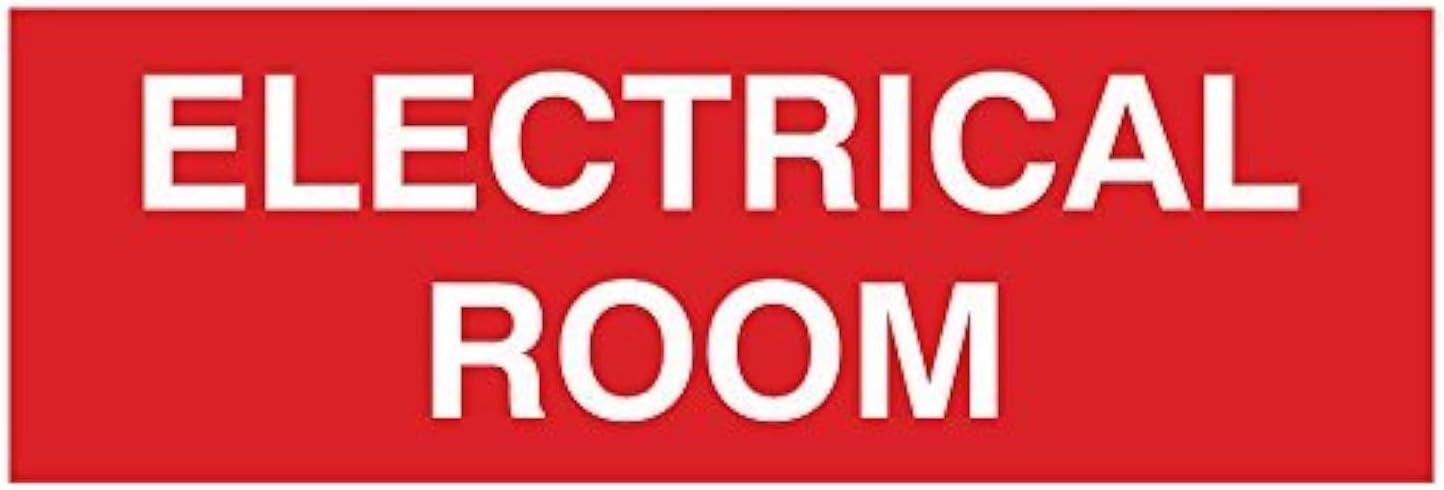 All Quality Basic Electrical Room Sign | Durable Construction | Building Safety -Red - Small (1 Pack)