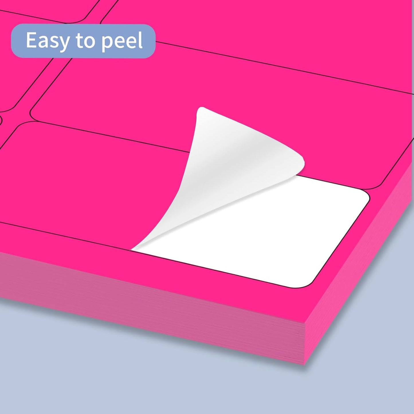 Shipping Labels Stickers, 2"×4" Printable Mailing Label for Laser/Inkjet Printing- Matte, Permanent Adhesive Labels Stickers (Fluorescent Pink)