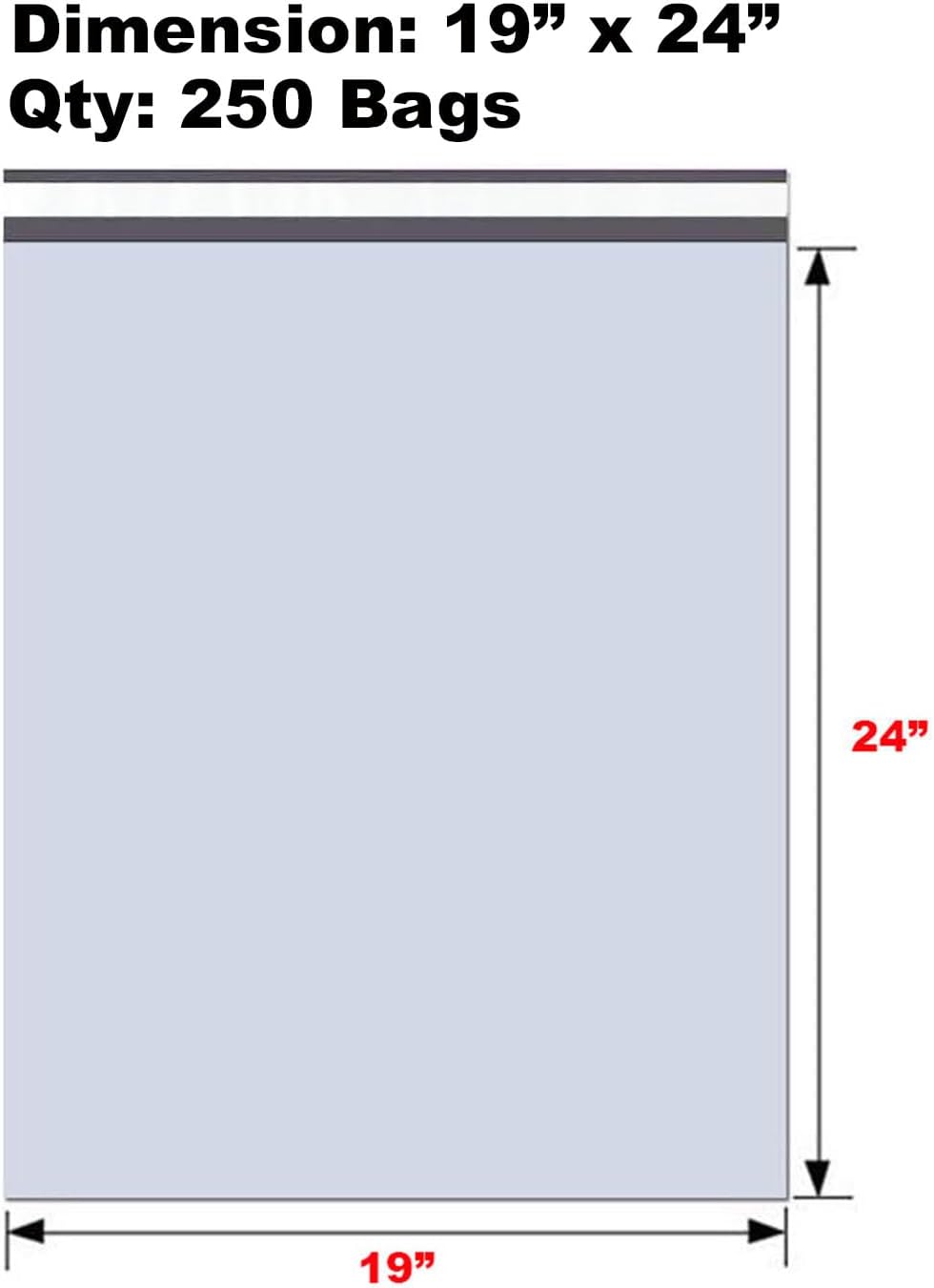 iMBAPrice 250 - 19x24 Premium Matte Finish White Poly Mailers Envelopes Bags (iMBA-7PM-250)