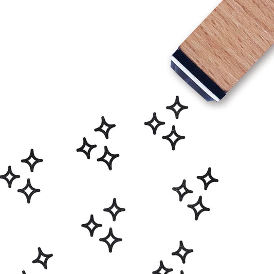 Shining Stars Rubber Stamp, 3/5 Inch Small Mini Stamp for Scrapbooking Card Making Planner