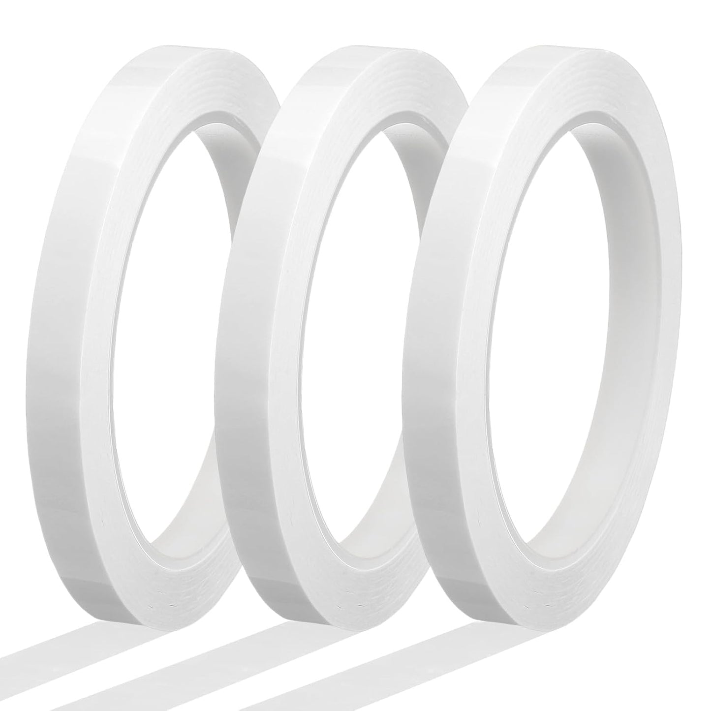 MECCANIXITY Whiteboard Tape 3/8" x 72 Yard Pinstripe Graphic Chart Line Grid Marking Tapes for Classroom Office Dry Erase Board Art, White, Pack of 3