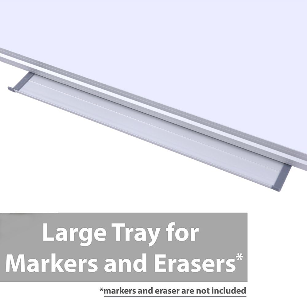 40 x 28-in Magnetic Dry Erase Board with Pen Tray| Aluminum Frame Portable Wall Large Whiteboard Message Presentation Board for Office & Classroom