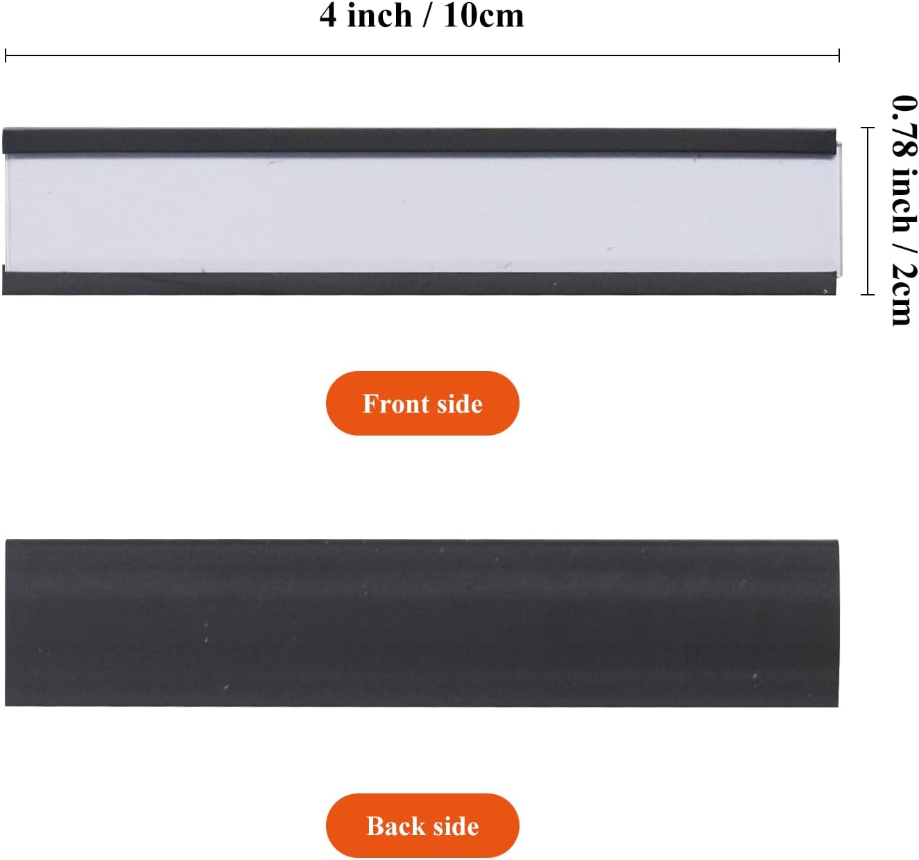 Magnetic Label Holder 0.78"X4"，Magnetic Labels for Shelving，Magnetic Data Card Holders File Cabinet Labels,Pack of 50