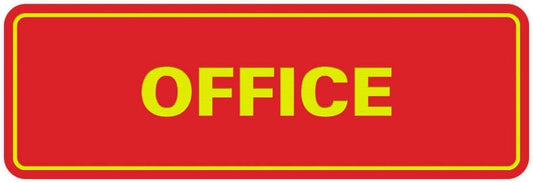 Signs ByLITA Standard Office Sign - Professional Business Signage - Easy to Install (Red/Yellow) - Medium 1 Pack