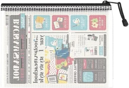 Mesh Pouch Bag,B5 Zipper Bag for Organizing Storage, Waterproof Zipper Pouch, 8" x 11"/21cm x 30cm, File Bag for School and Office Supplies (Black)