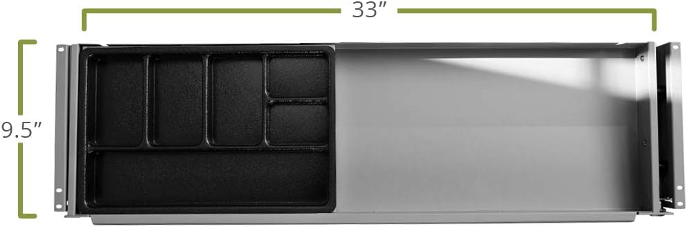 Perfect Posture Under Desk Storage Drawer with Lock — Slim Pen & Pencil Drawer for Regular & Sit-Stand Standing Desks, Gray (33” x 9.5”)