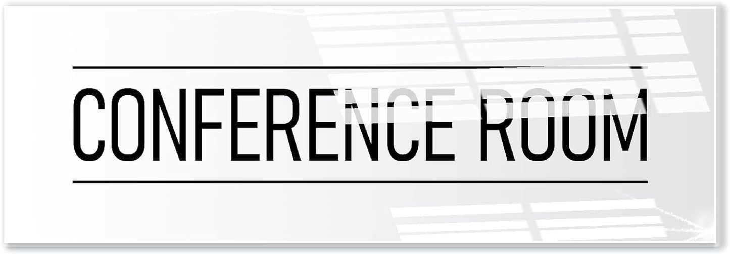 Conference Room Sign White 9x3 Inch - Indoor Self Adhesive Door Wall Sign Minimalism Design