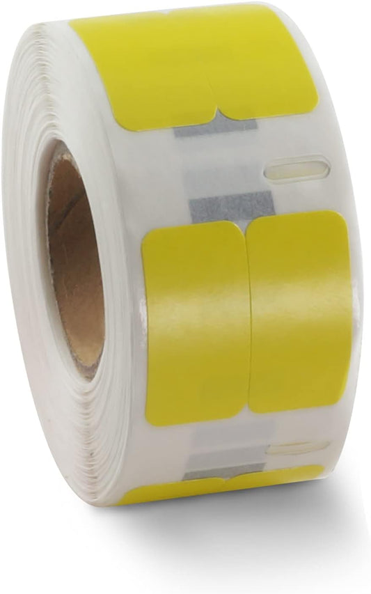 BETCKEY Colored Labels Compatible with Dymo 30333 (1/2" x 1") Extra Small Labels (2-up), Compatible for Dymo LabelWriter Thermal 450, 4XL & Zebra Desktop Printers [2 Rolls, Yellow]