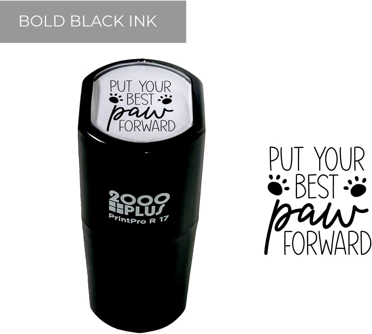Put Your Best Paw Forward Stamp / 2000 Plus Self Inking Teacher Reward Puppy Prints Stamper / 9/16" Small Black Animal Imprint Planner Worksheet Stamp