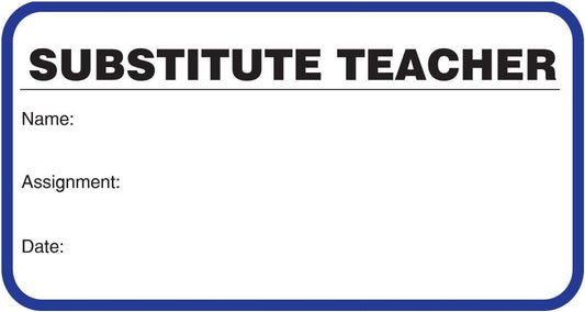 Standard Visitors Badges in Books, Substitute Teacher Sign-in Books with Security Badges, 500/Book (Blue)