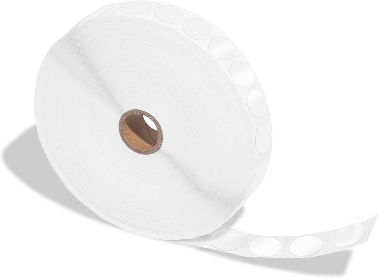 Aegis Adhesives - 1" Clear Circle Labels - Perforated Stickers for Use as Protective Covers, Sealing Envelopes and Boxes, Library Book Spines, and More (1 Roll, 5000 Labels/Roll)