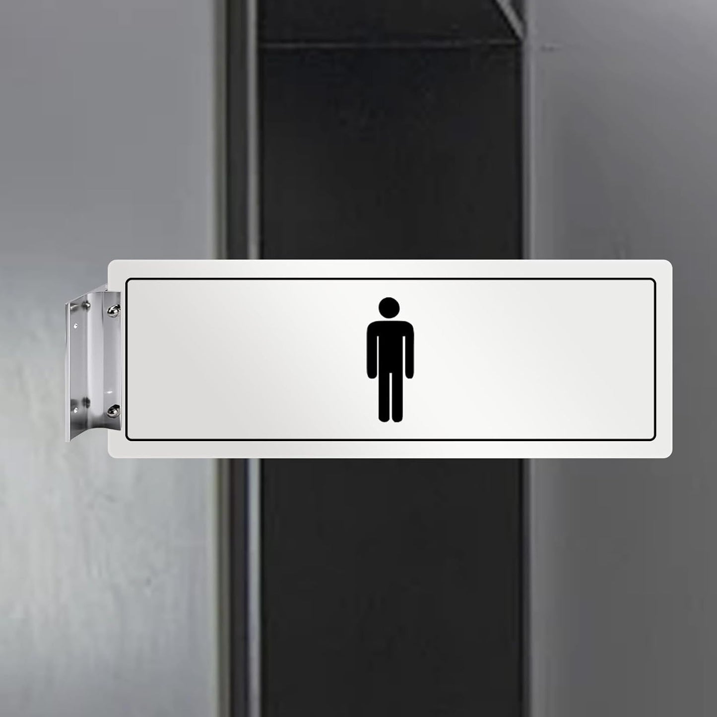 Aluminum Corridor Sign Holder, 10 Pack Direct Sign Mount Bracket, Design for Restroom, Conference Room Classic Silver Signs - 4" Length, 1/8" Substrate - Easy to Install