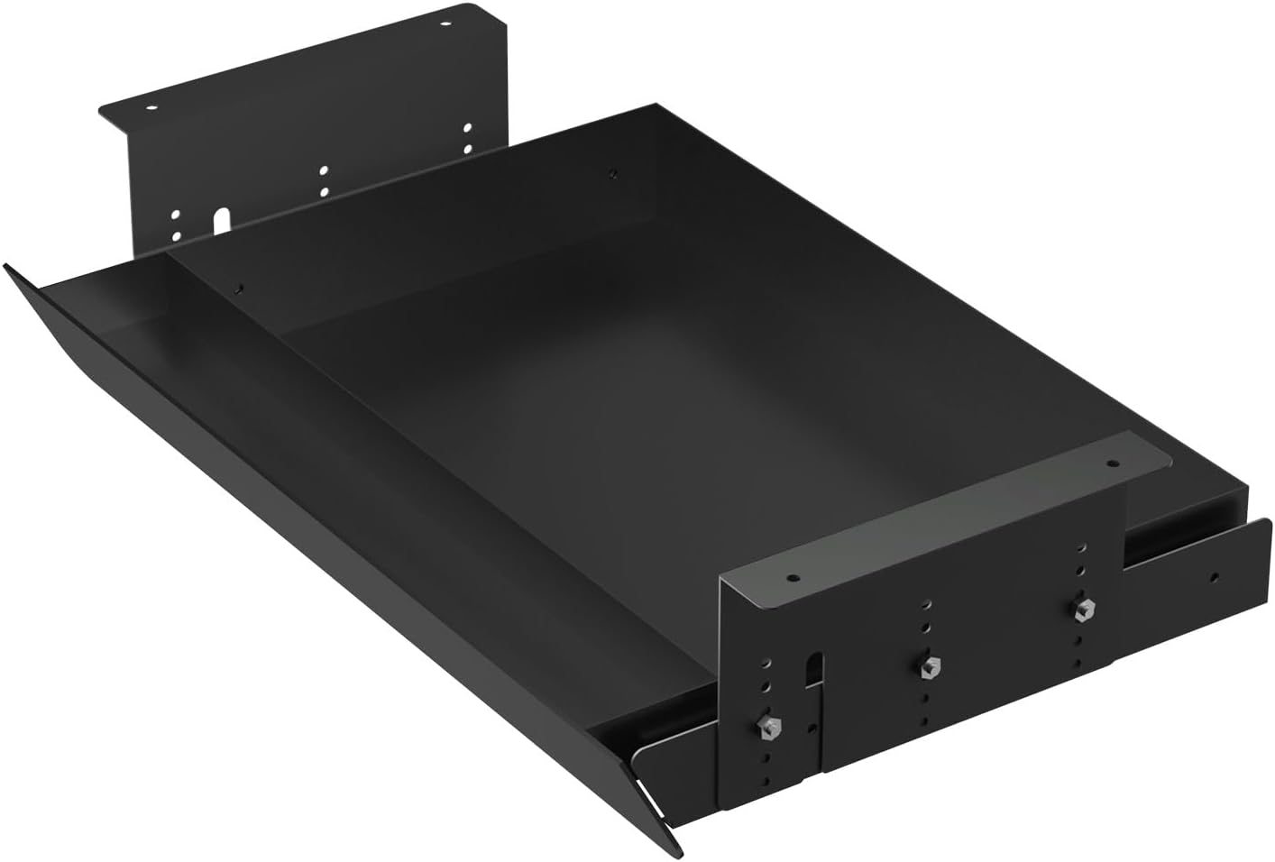 Under Desk Mounted Sliding Pull-Out Drawer Height Adjustable Apply to Tables with Front Crossbar,Adjustable Clearance Up to 3.5",Compatible with Most Stand Up Workstation