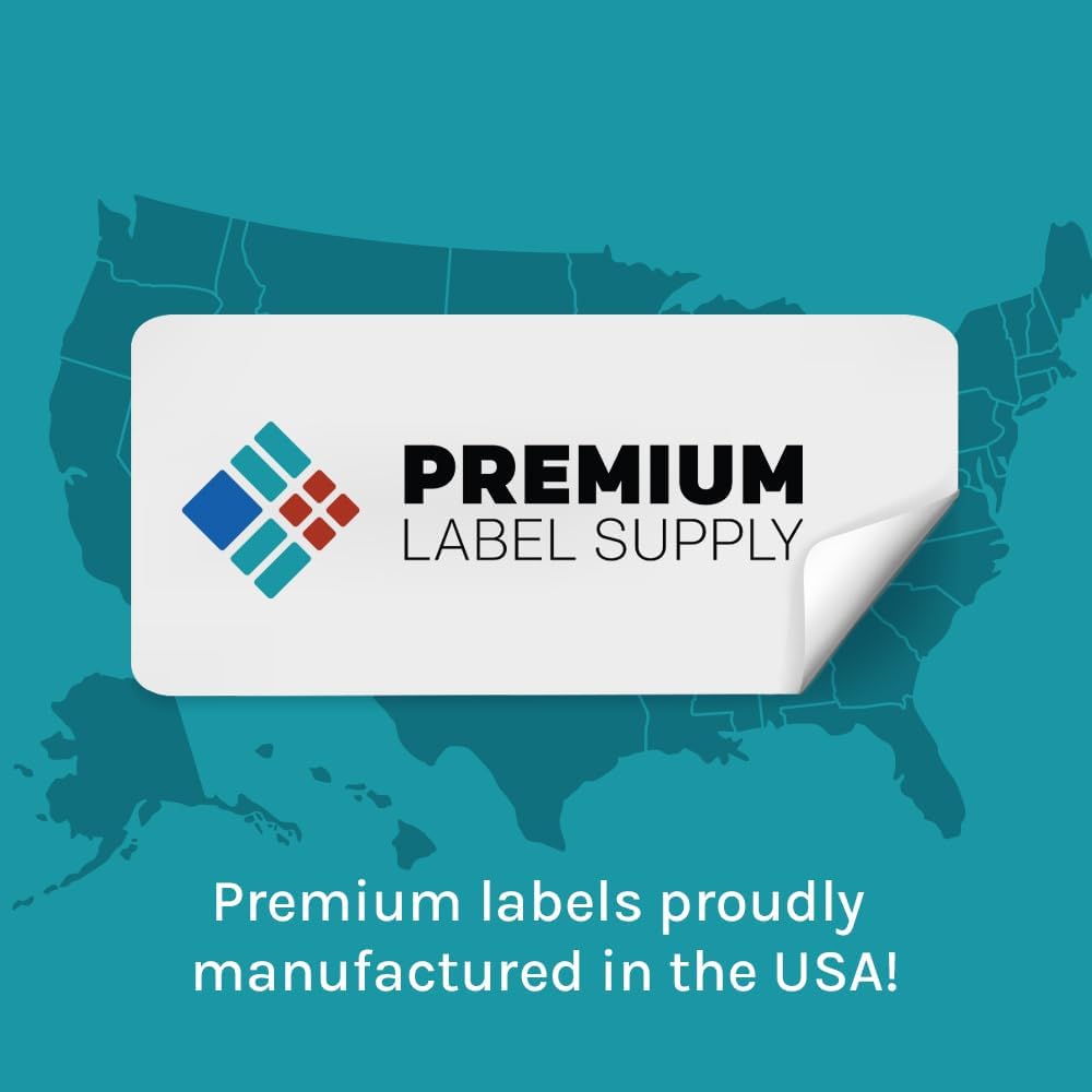 Premium Label Supply Waterproof White Address Sticker Labels – 4" x 2.5" – Laser Printers Only – (8 per Sheet), 25 Sheets - 200 Total Adhesive Labels