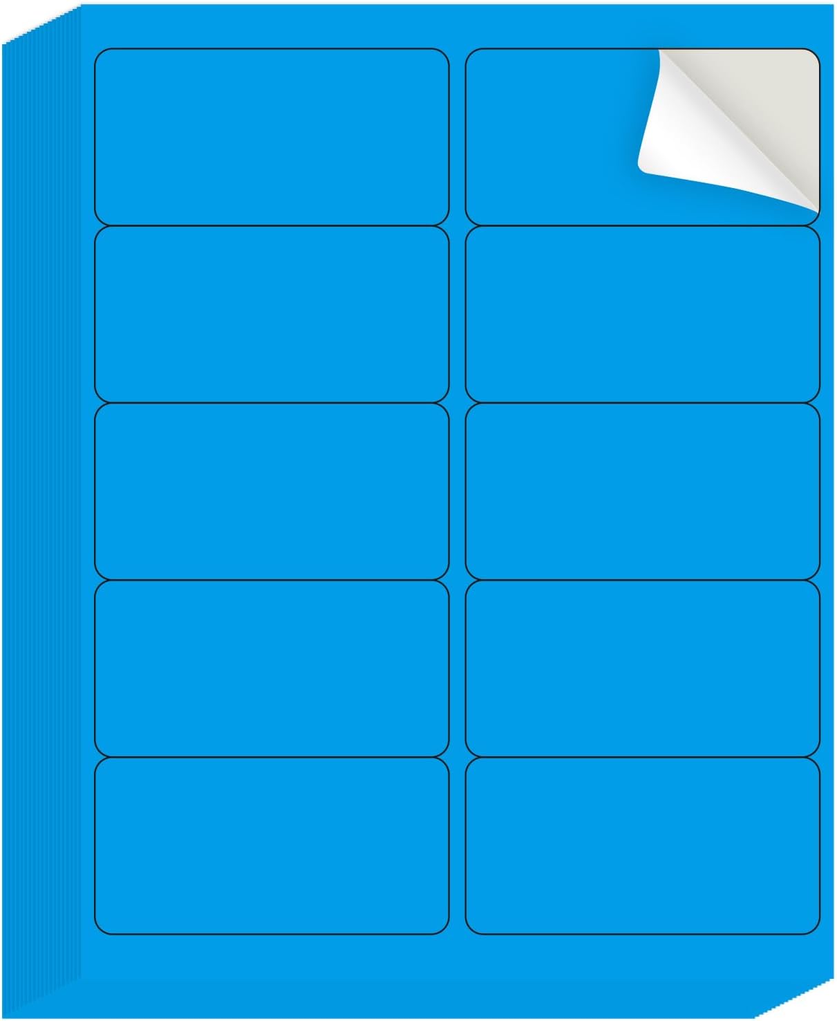 Shipping Labels Stickers, 2"×4" Printable Mailing Label for Laser/Inkjet Printing- Matte Blue, Permanent Adhesive Labels Stickers