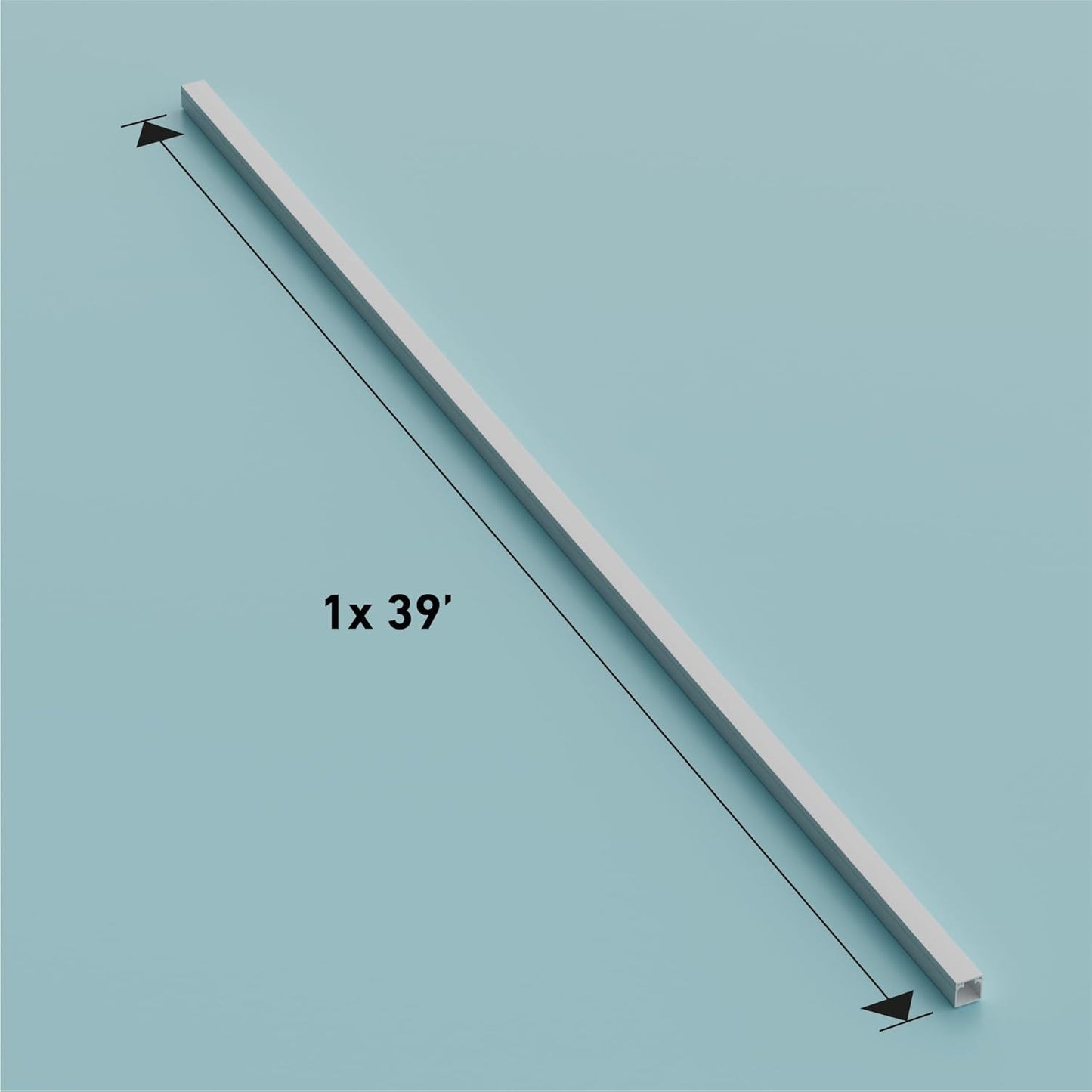 D-Line 3.28ft Cable Raceway, Self Adhesive Cord Cover, Hide Surface Wires, Paintable - 1x 0.63in (W) x 0.63in (H) x 39in Length - White