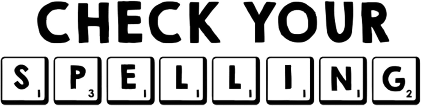 Custom Self-Inking Teacher Stamps | 49 Designs | Fun Phrases | Grading Made Easy | Classroom and Library Book Stamps (Check Your Spelling, Xtra Wide)