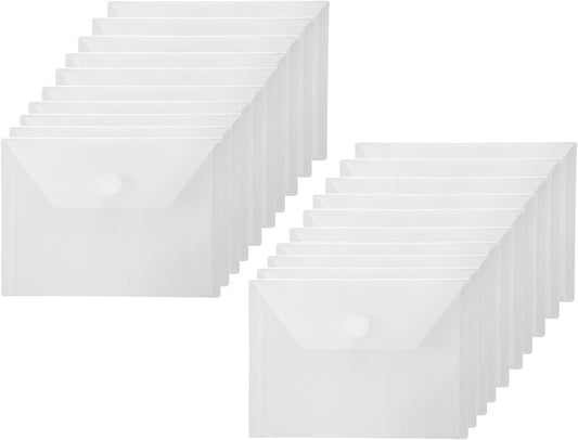 4x6 Plastic Envelopes Hook Loop Closure Coupon Receipt Storage Holder 20 Pack