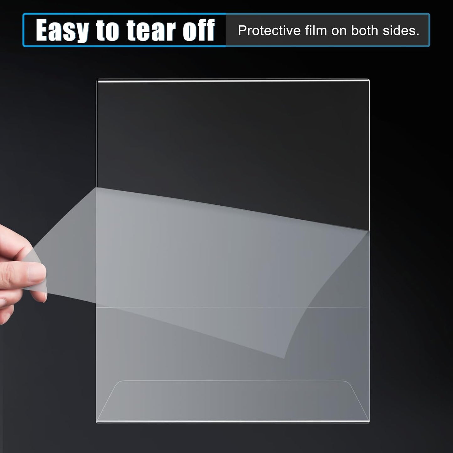 3 pack 8.5x11 Acrylic Sign Holder for Picture Frames, L Shape Clear Plastic, Plastic Sign Holder,Menu Holder, Unbreakable Table Sign Holder for Restaurant, Office, School, Store and Home Use