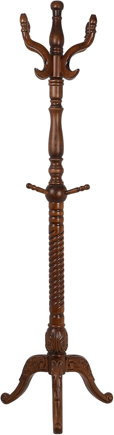 Coat Rack Freestanding Coat Tree Stand with 8 Hooks, 79" Heavy Duty Premium Ash Wood Coat Hanger Stand, Floor Standing Clothes Coat Rack Stand for Entryway Corner, Hallway,Bedroom Load 160lbs