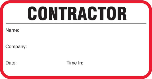 Standard Visitor Badges in Books, Standard Contractor Sign-in Books with Security Badges, 500/Books (Red)