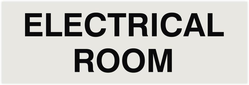 All Quality Basic Electrical Room Door/Wall Sign | Durable Construction | Building Safety - Lt Gray - Medium (1 Pack)