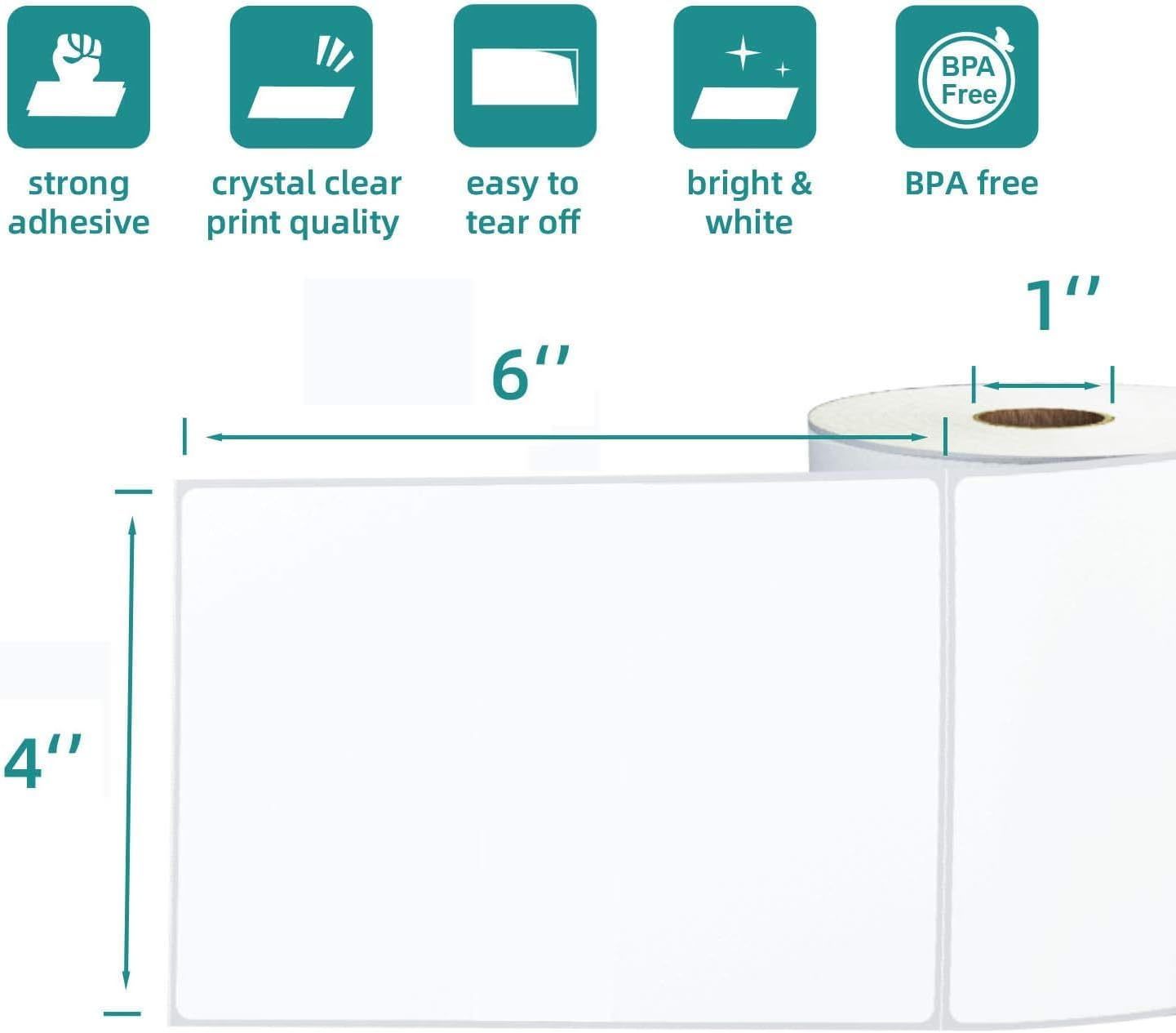 8 Rolls 450 Pcs 4x6 3-Proof Direct Thermal Shipping Labels Compatible with Zebra 2844 Zp-450 Zp-505 Zp-500, LabelChoice 3600 Labels 1" Core Permanent Adhesive Sticker Labels for Rollo, MUNBYN Printer