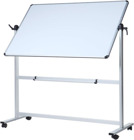 VIZ-PRO Double-Sided Magnetic Mobile Whiteboard,44 x 30 Inches Aluminium Frame and Stand