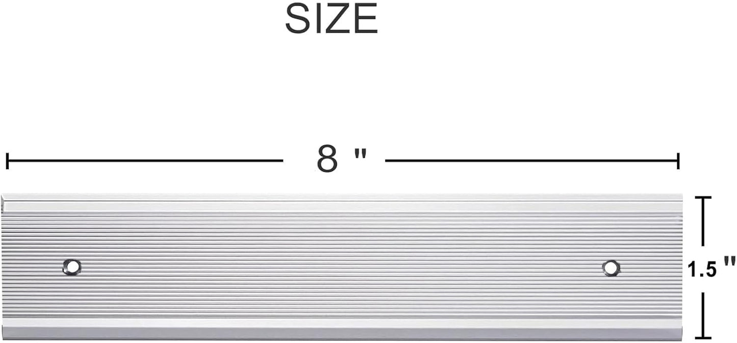 5 Pack Aluminum Wall or Door Name Plate Holder, Wall Mount Office Door Sign Holder with Double Sided Tape, for Business Department, Meeting Room, Room Number (Silver, 1.5" x 8")