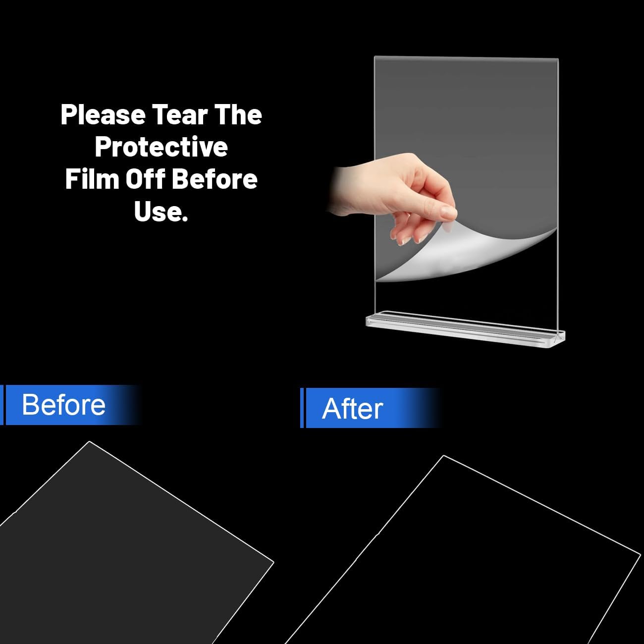 10 Pack Acrylic Sign Stand 8.5 X 11, Vertical T-Shape Clear Plastic Display, Double-Sided Clear Table Top Sign Holder, Suitable for Office, Store