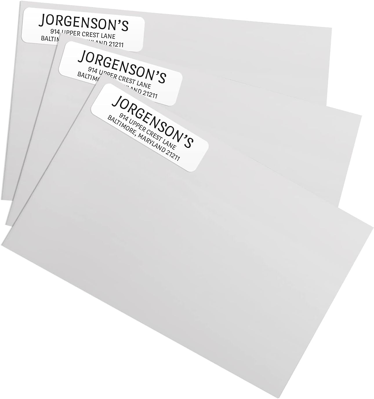 White with Black Print Modern Rolled Address Label/Roll of 500 Personalized Address Labels/Designer Return Address Stickers in Elegant Plastic Dispenser