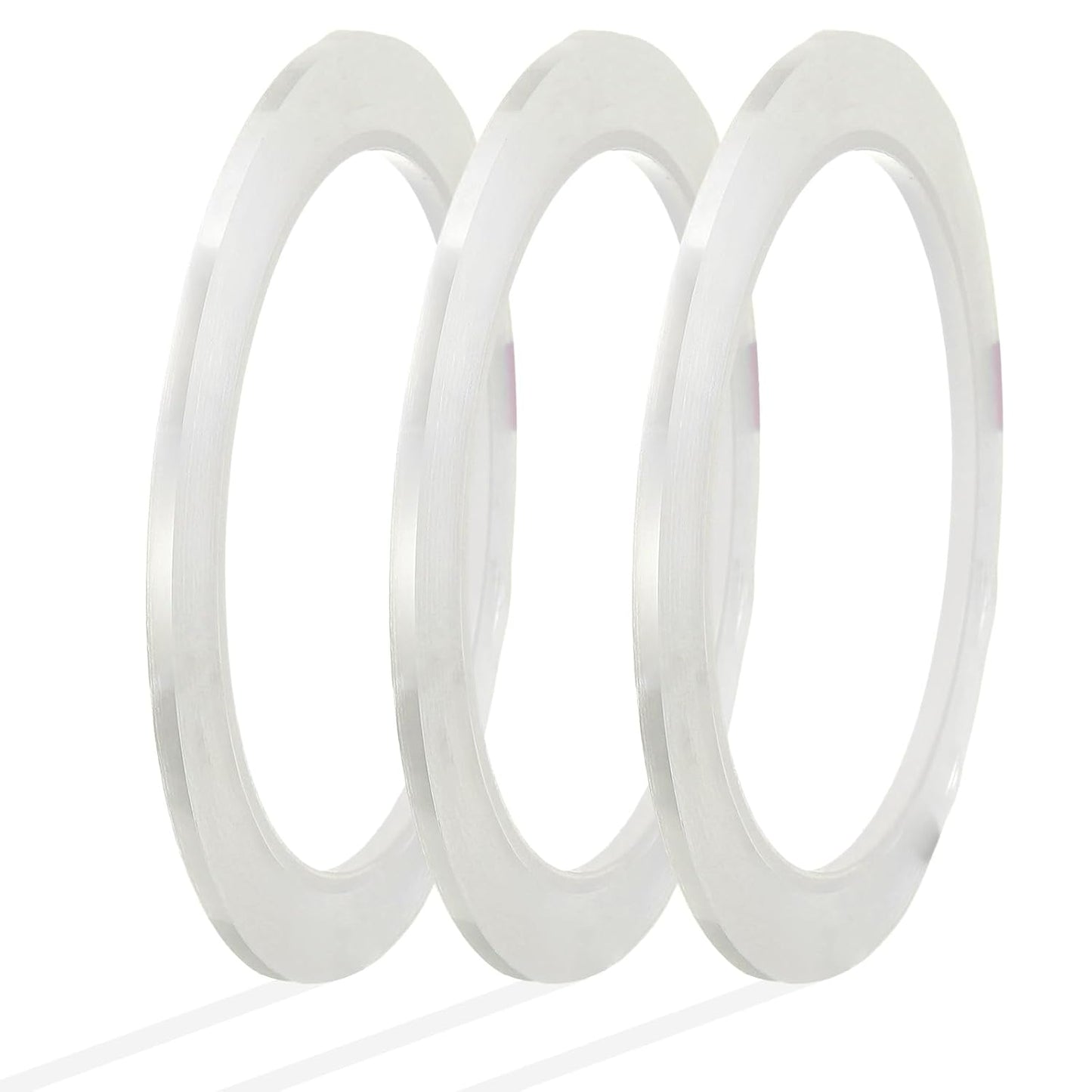 MECCANIXITY Whiteboard Tape 1/8" x 72 Yard Pinstripe Graphic Chart Line Grid Marking Tapes for Classroom Office Dry Erase Board Art, Clear, Pack of 3