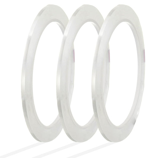 MECCANIXITY Whiteboard Tape 1/8" x 72 Yard Pinstripe Graphic Chart Line Grid Marking Tapes for Classroom Office Dry Erase Board Art, Clear, Pack of 3