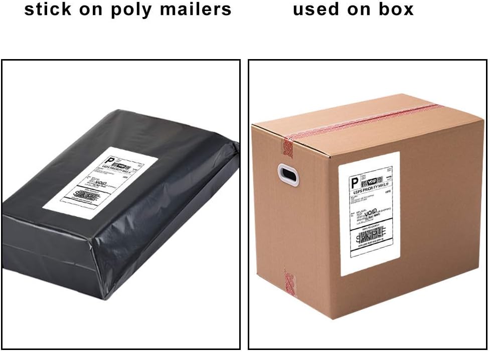 RyhamPaper Direct Shipping Labels, Half Sheet Self Adhesive Shipping Labels for Laser & Inkjet Printers 1000 Labels White