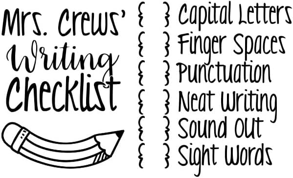 Custom Self-Inking Stamps | 49 Designs | Fun Phrases | Classroom & Library Book Stamps (Writing Checklist, Large)