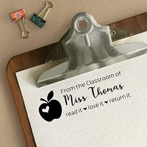 Custom Self-Inking Apple Stamps | 49 Designs | Fun Classroom Phrases | Grading Made Easy | Large Book & Library Stamps