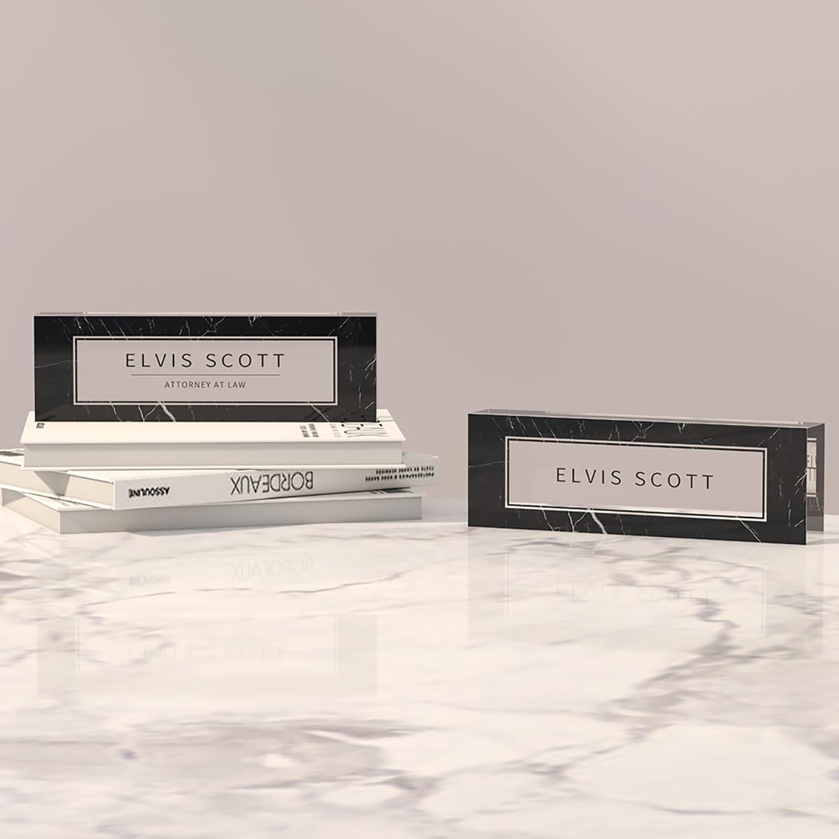 Simple Desk Name Tag: Personalized Name Plate for Office, Minimalist Acrylic Name Plates for Desks