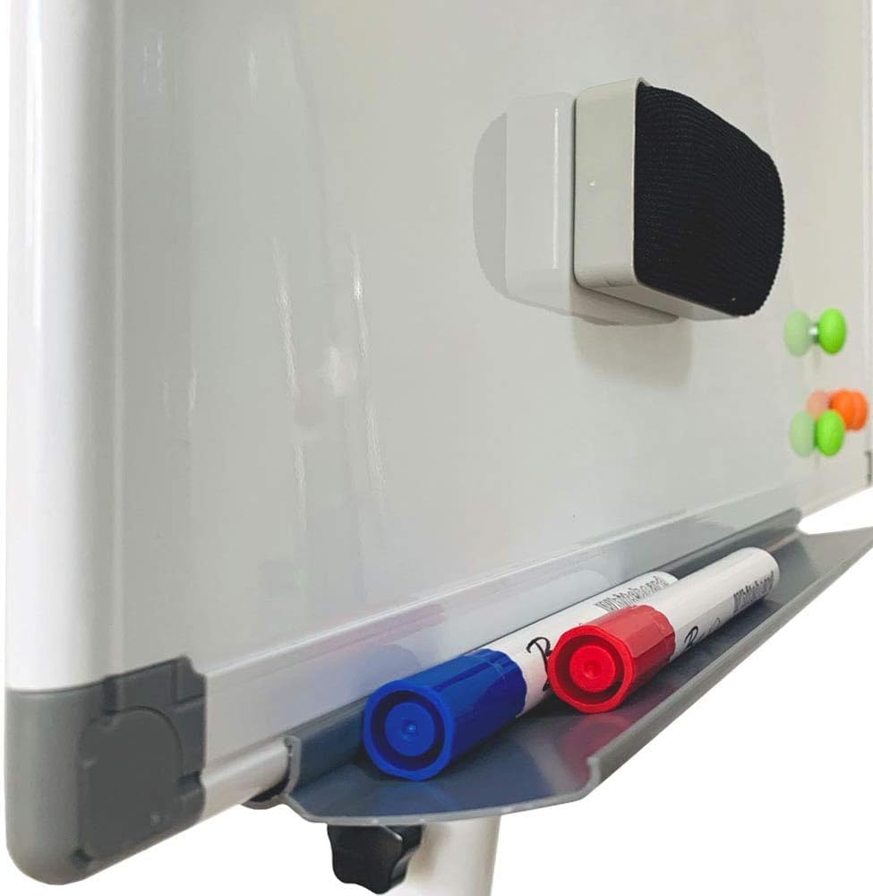 Mobile Easel Whiteboard 40x28 Inches – Adjustable Height Rolling Whiteboard on Wheels, Magnetic Portable Dry Erase Board Stand Easel White Board Flipchart Easel Board with Paper Pad