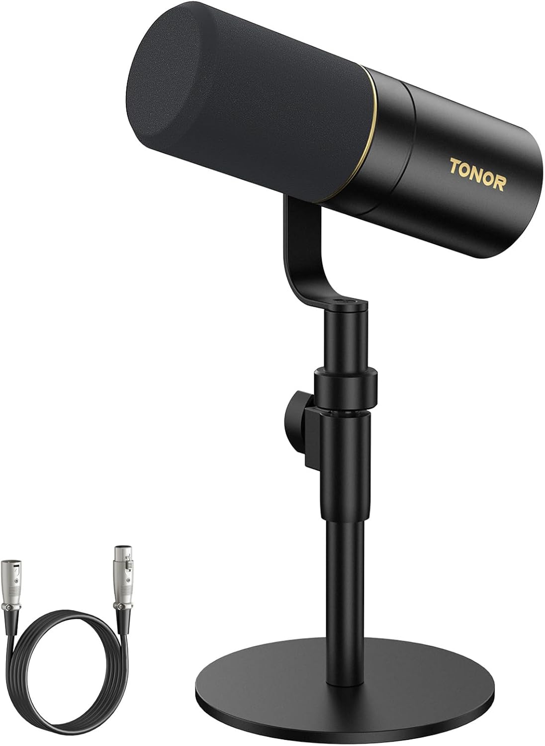 TONOR Dynamic Microphone, XLR Microphone for Podcast, Recording, Streaming, Gaming, Content Creating, XLR Cardioid Computer Mic, Audio Interface Needed, Mic with Desktop Stand, TD520X