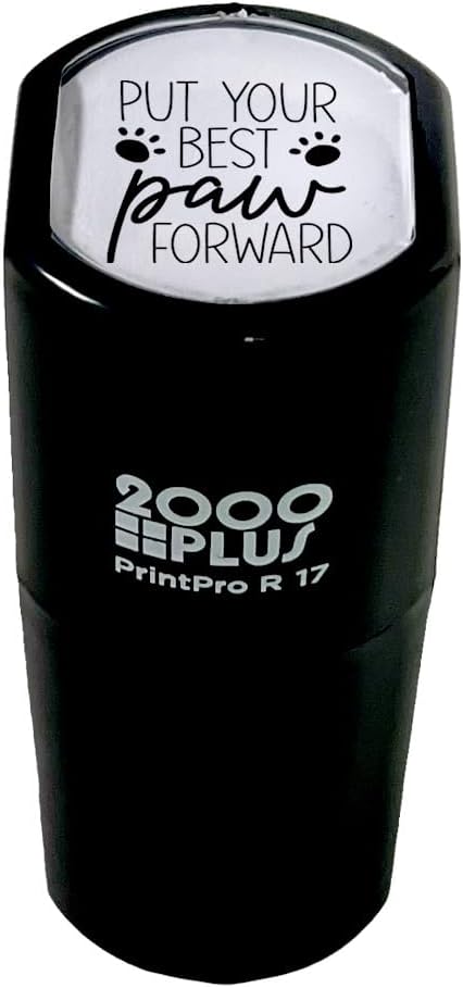 Put Your Best Paw Forward Stamp / 2000 Plus Self Inking Teacher Reward Puppy Prints Stamper / 9/16" Small Black Animal Imprint Planner Worksheet Stamp