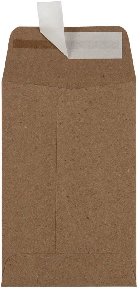 LUXPaper #4 Coin Envelopes | 3'' x 4 1/2'' | Grocery Bag Brown | 70lb. Text | 50 Qty