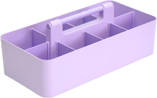 8 Compartments DIY Dividers,Large caddy, Multi Purpose, Simple, Portable, Stackable, Modern Solution for School, office, Desktop -MADE IN USA (Lavender)