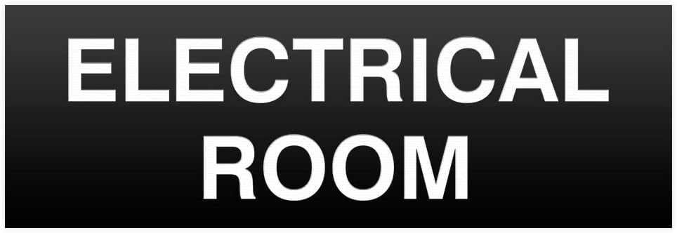 All Quality Basic Electrical Room Sign | Durable Construction | Building Safety - Black - Small (1 Pack)