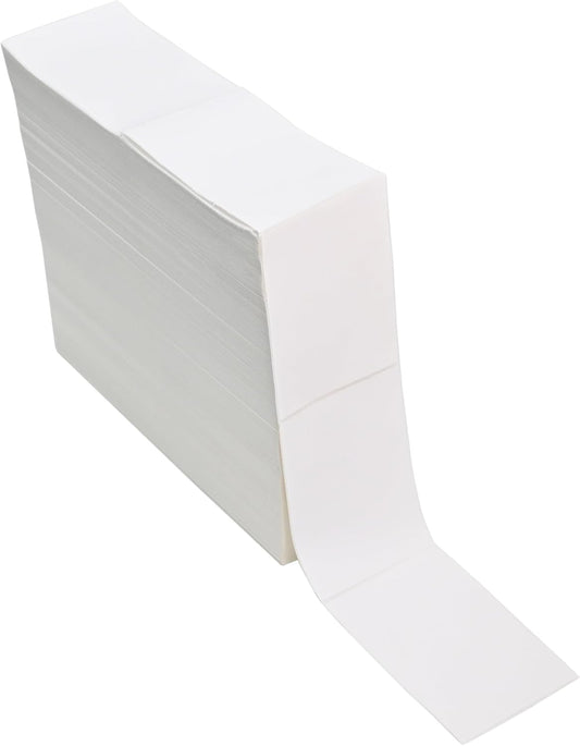 L LIKED 5000 Fanfold 4 x 6 Thermal Labels, with Perforated Line Shipping Labels, Compatible with Zebra & Rollo Printer, White, Commercial Grade