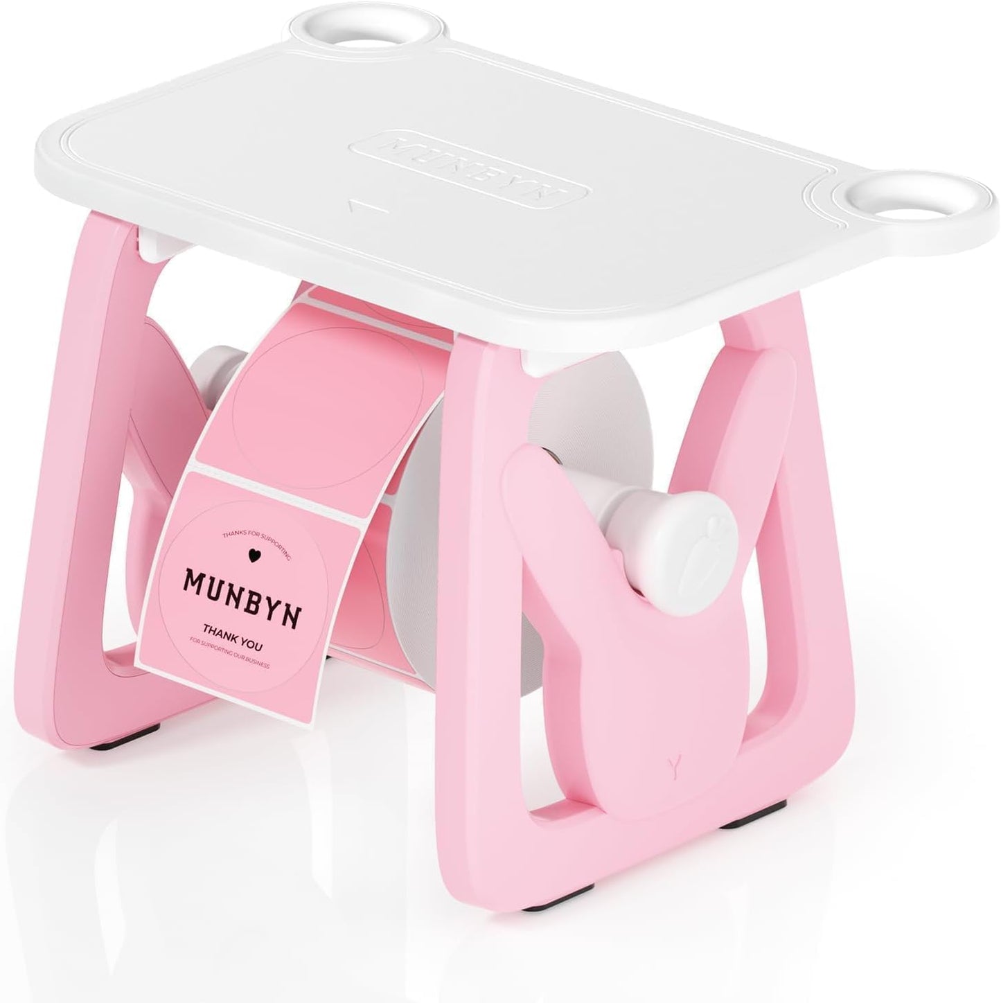 MUNBYN Label Holder for Rolls and Fanfold Labels, Thermal Sticker Holder for Desktop Thermal Printer, Accessory Supplies for Home, Office, Small Business